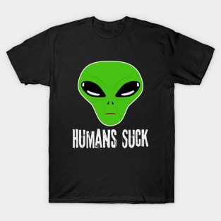 Alien UFO Humans Suck T-Shirt